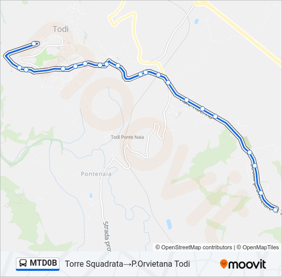 Percorso linea bus MTD0B