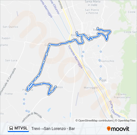 Percorso linea bus MTVSL