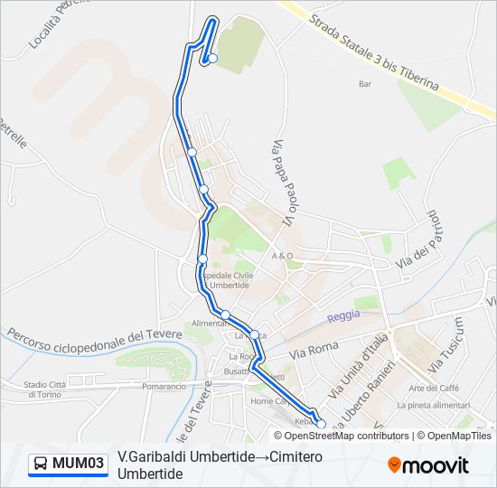 MUM03 bus Line Map