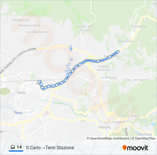 14 Bus Line Map