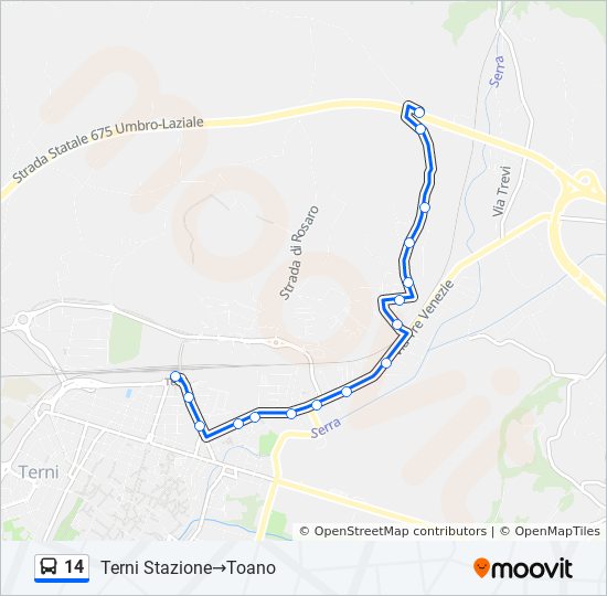 14 bus Line Map