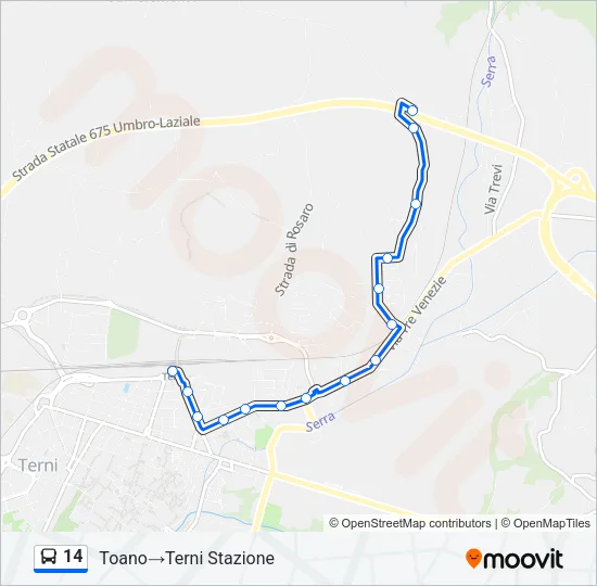 14 Bus Line Map