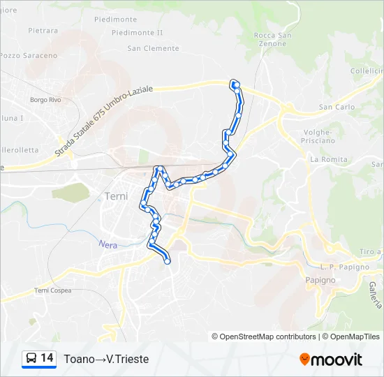 14 Bus Line Map