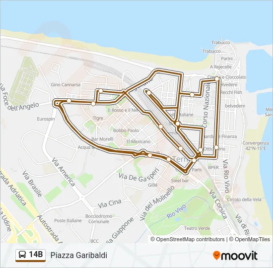 14B Bus Line Map