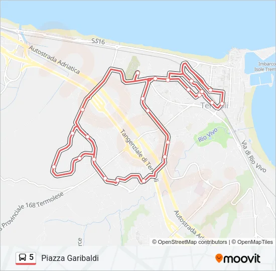 5 Bus Line Map