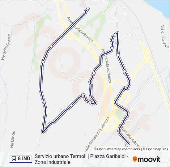 8 IND Bus Line Map