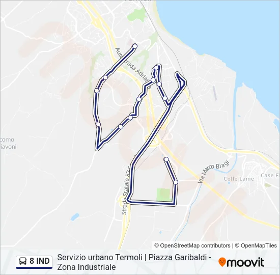 8 IND Bus Line Map