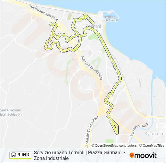 9 IND Bus Line Map