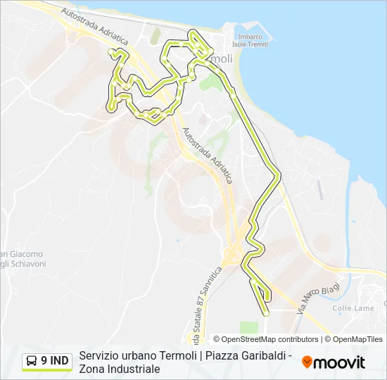 9 IND Bus Line Map