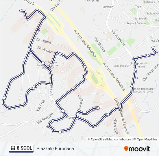 8 SCOL Bus Line Map