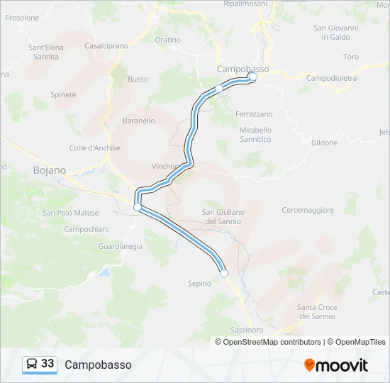33 Bus Line Map