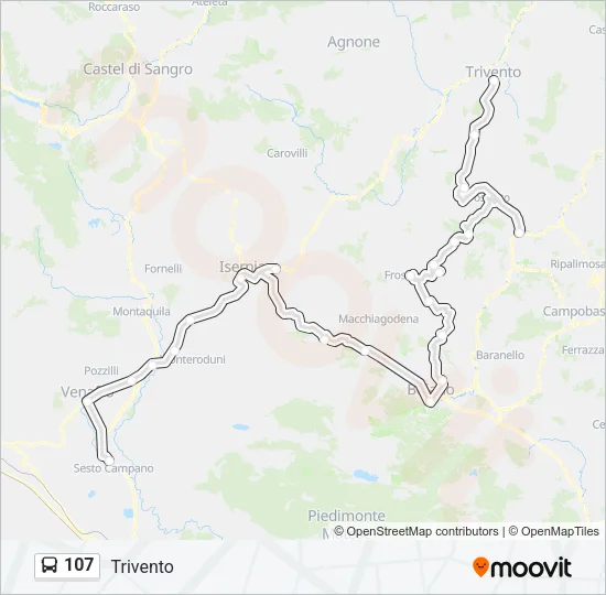107 Bus Line Map