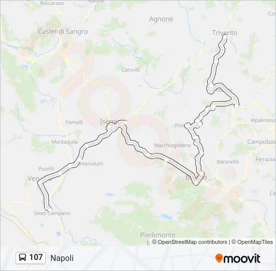 107 Bus Line Map