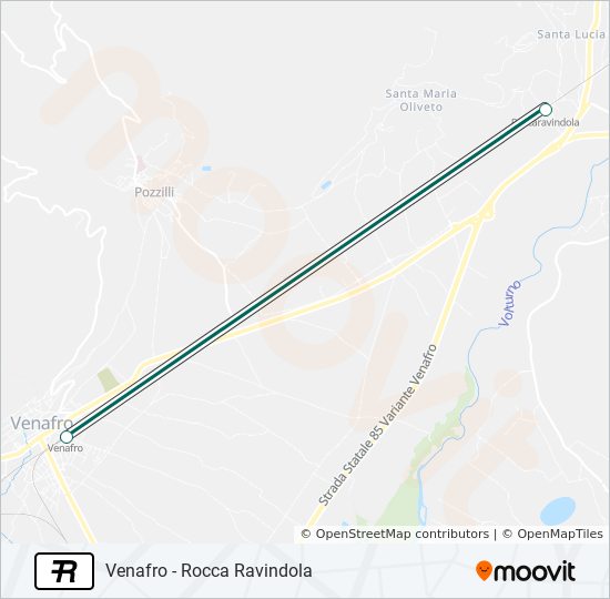 Percorso linea treno R