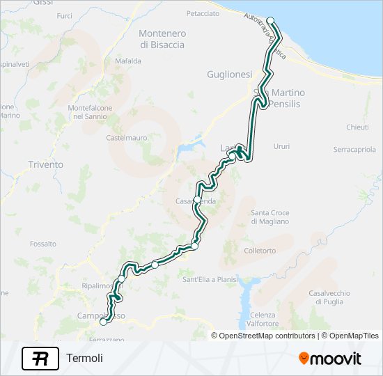 R train Line Map