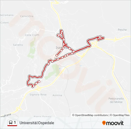 1 Bus Line Map