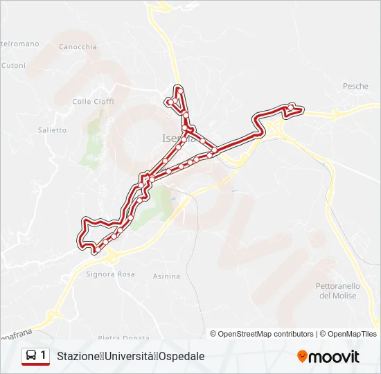1 Bus Line Map
