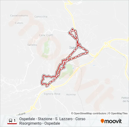 1 Bus Line Map
