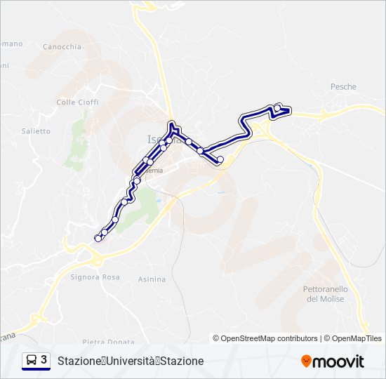 Percorso linea bus 3