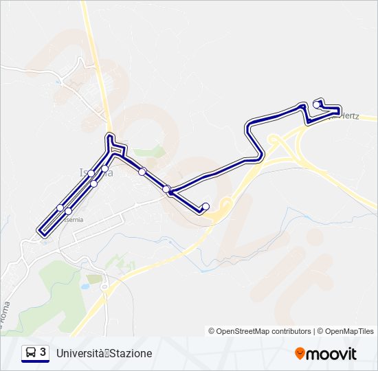 Percorso linea bus 3