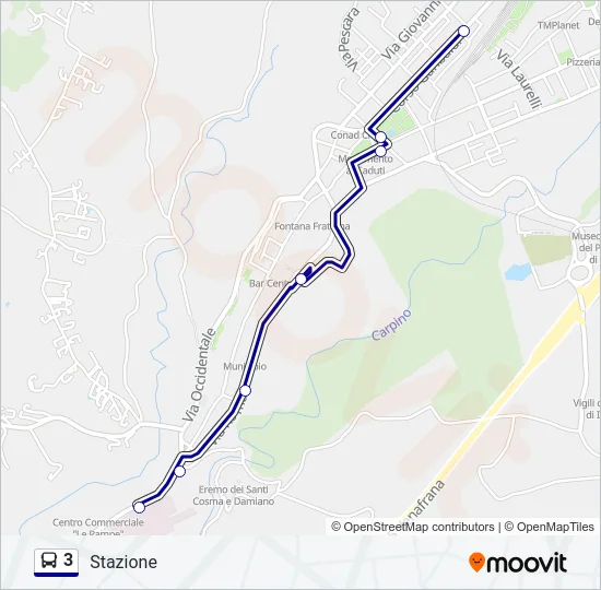 3 Bus Line Map