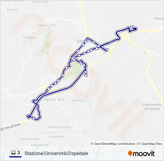 3 Bus Line Map