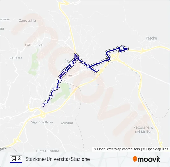 3 Bus Line Map