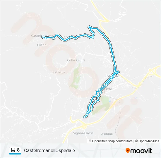 8 Bus Line Map