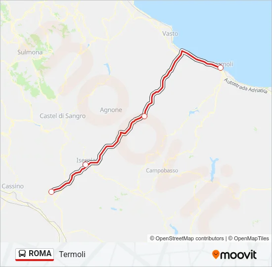 ROMA Bus Line Map