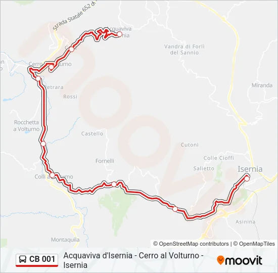 CB 001 Bus Line Map