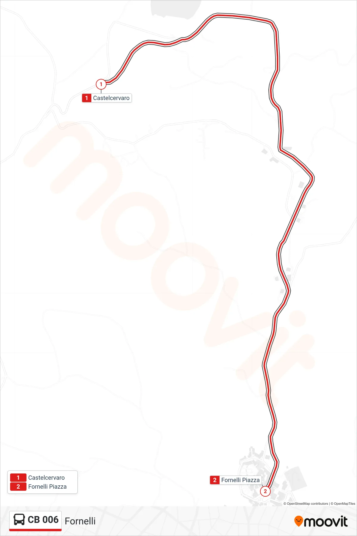 Linea CB 006  bus (Fornelli) - Percorsi e fermate sulla mappa