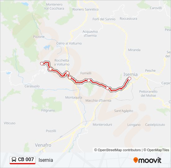 CB 007 bus Line Map