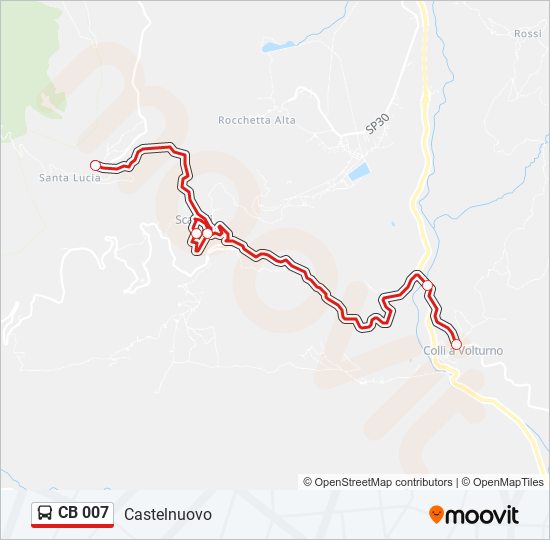 CB 007 bus Line Map