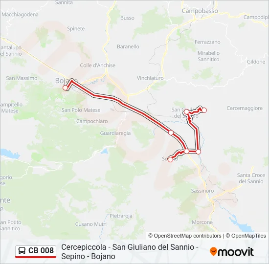 CB 008 Bus Line Map