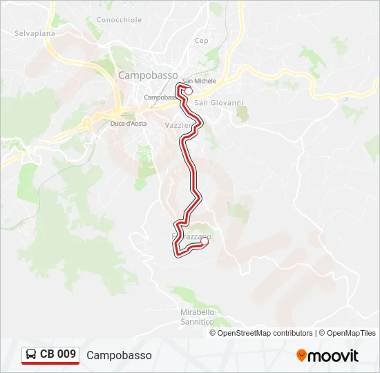 CB 009 Bus Line Map