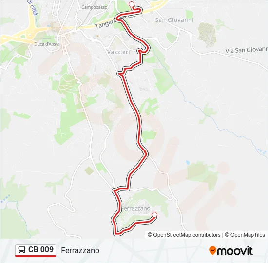 CB 009 Bus Line Map