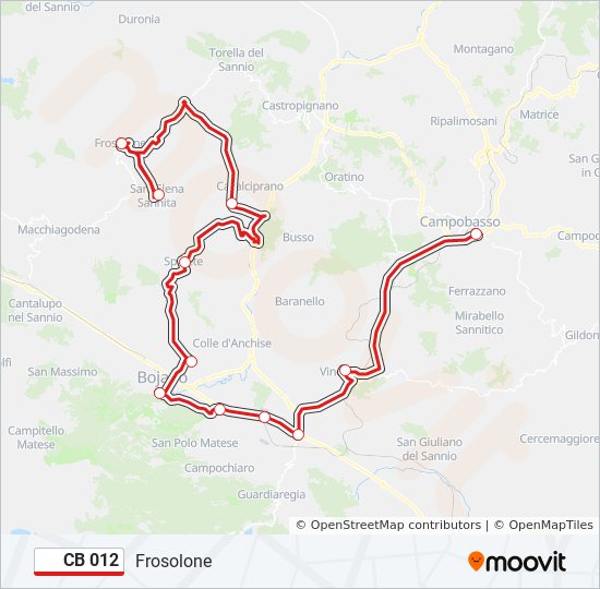 CB 012 bus Line Map