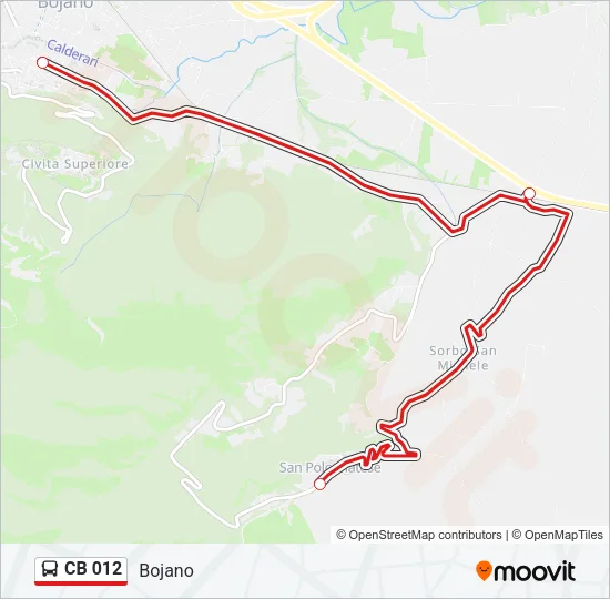 CB 012 Bus Line Map