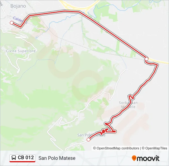 CB 012 Bus Line Map