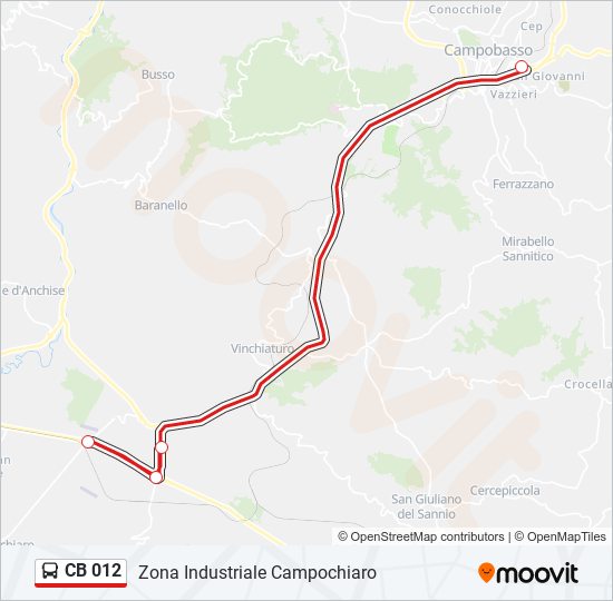 CB 012 bus Line Map