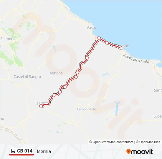 CB 014 Bus Line Map