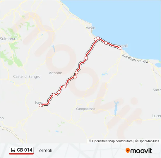 CB 014 Bus Line Map
