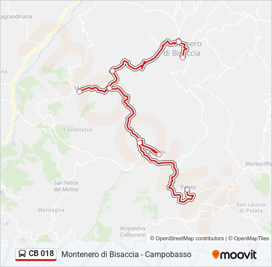 CB 018 bus Line Map