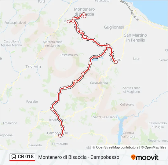 CB 018 Bus Line Map