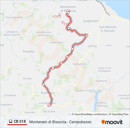 CB 018 bus Line Map