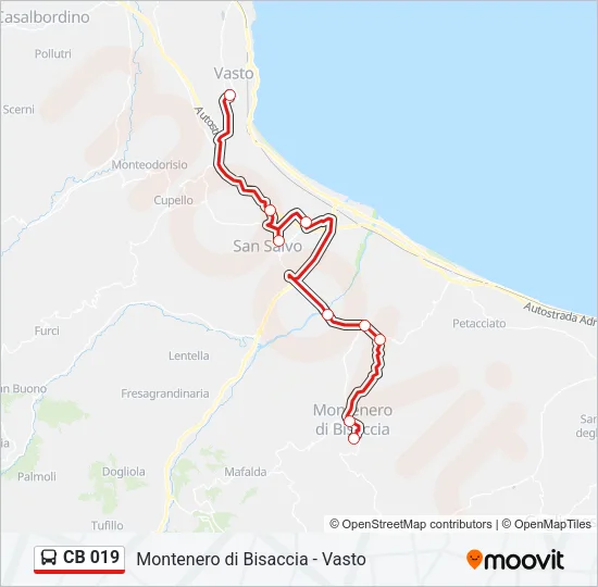 CB 019 Bus Line Map