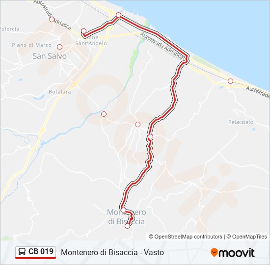 CB 019 bus Line Map