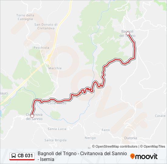 CB 031 bus Line Map