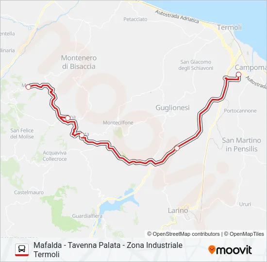 CB 021 BIS Bus Line Map