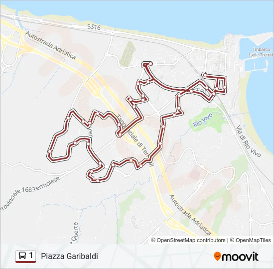 1 Bus Line Map